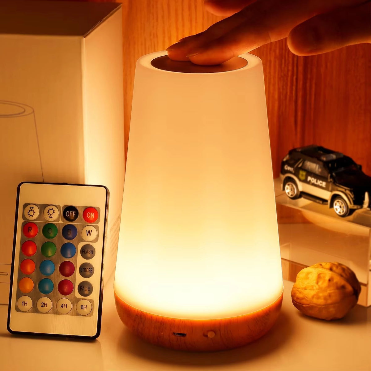 Touch Bedside Lamp with Remote, 13 Colors