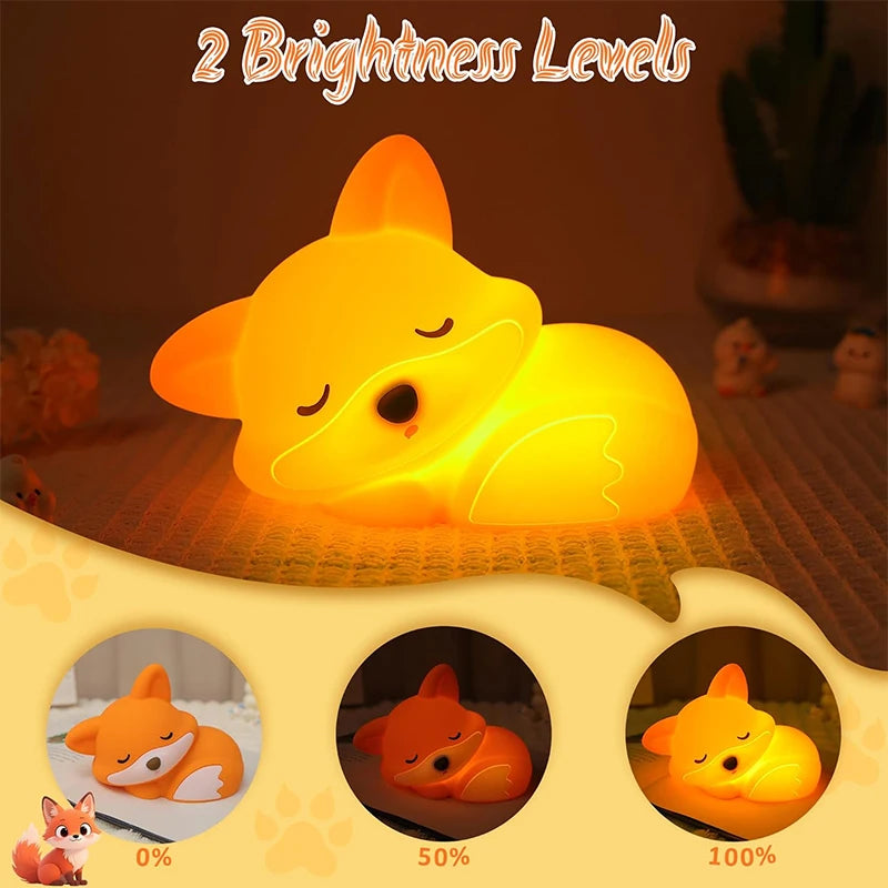 Sleepy Fox night light — two brightness levels
